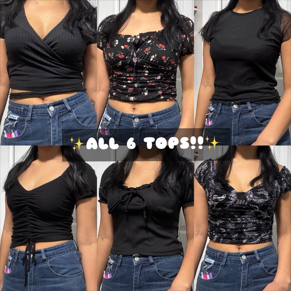 Fitted Black Crop Top Bundle - Picture 2 of 8